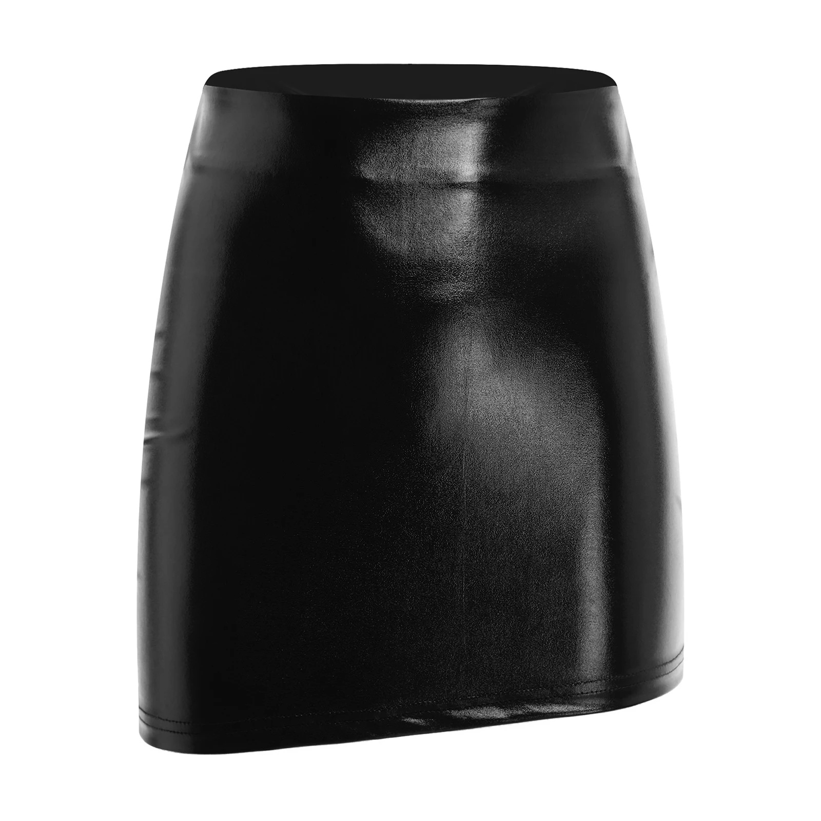 

Womens Metallic Shiny Hip Tight Mini Skirt High Waist Back Zipper Vintage Bodycon Pencil Skirt Performance Vintage Costume