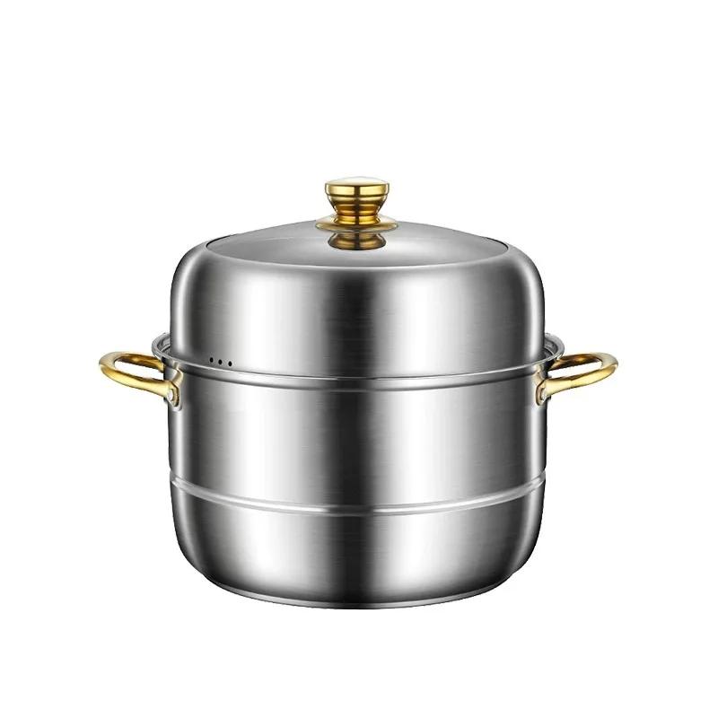 9.5L Stainless Steel for steamer Pan with Lid and Steaming Inserts for Whole Chicken and Multiple Dish Preparation