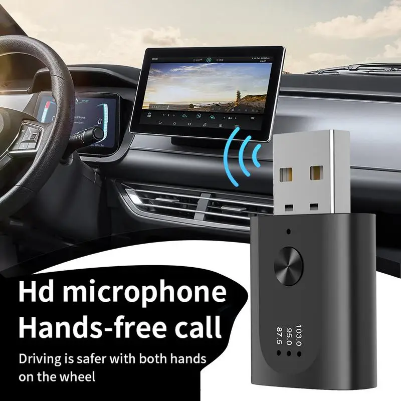 

Car Wireless Receiver Plug And Play Radio Transmitter Wireless Hands-Free Calling Radio Transmitter For Cars Trucks SUVs