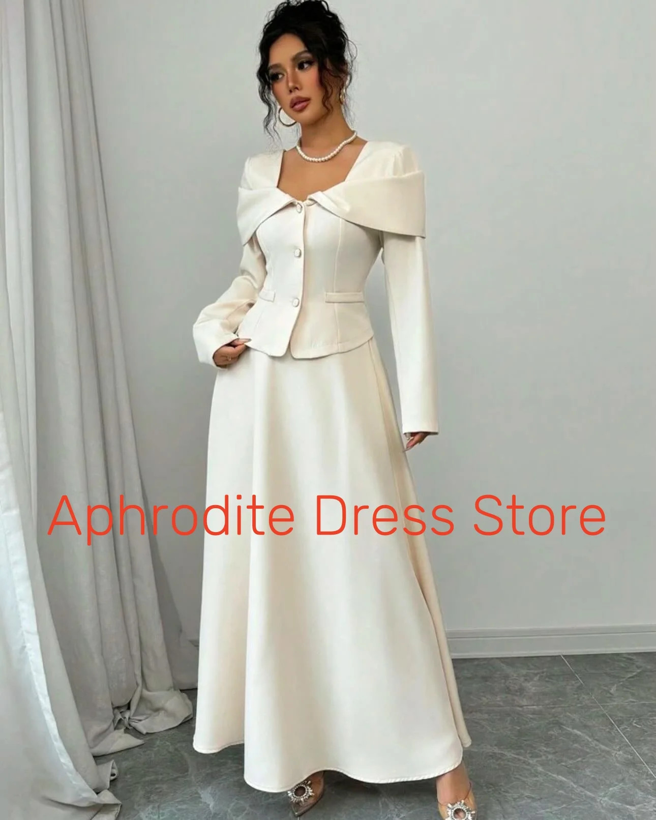 Customized Graceful Jersey Buttons Evening Dresses High Quality Long Sleeves Cocktail Dress Custom Size Bespoke Occasi