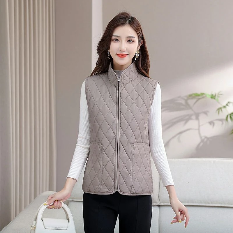 

Осень/зима модный свободный тонкий хлопковый жилет для женщин теплая сверхлегкая куртка на хлопковой подкладке