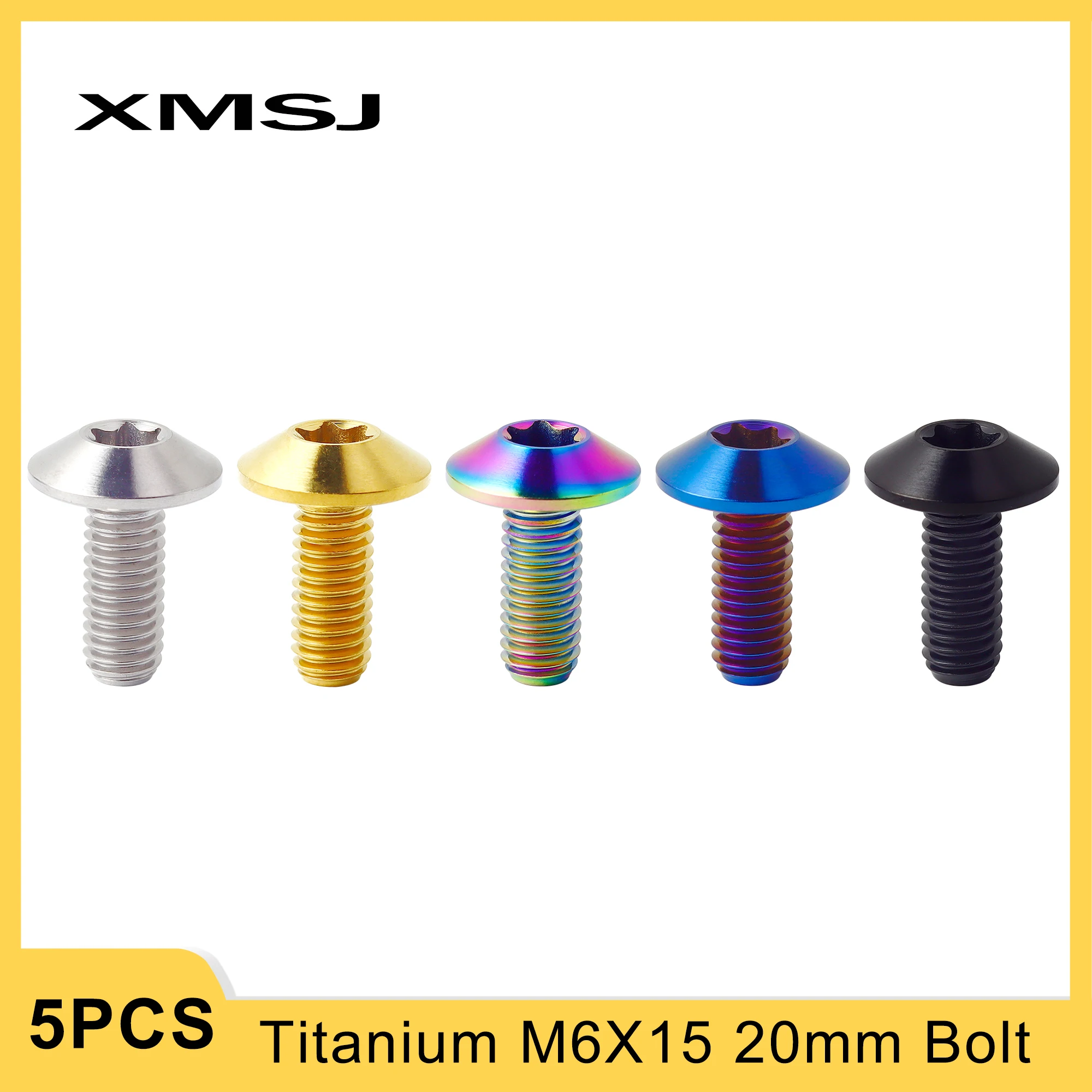 

XMSJ M6x15 20 мм титановый корпус мотоцикла, болт лобового стекла, крепеж, выхлопная труба, номерной знак, винт с головкой Torx, 5 шт.