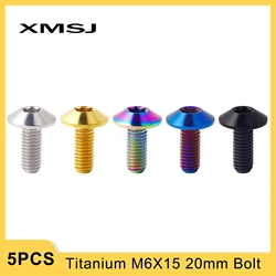 XMSJ M6x15 20mm Titanium Motorcycle Shell Windshield Bolt Fastener Exhaust Pipe Licence Plate Torx Head Screw 5pcs