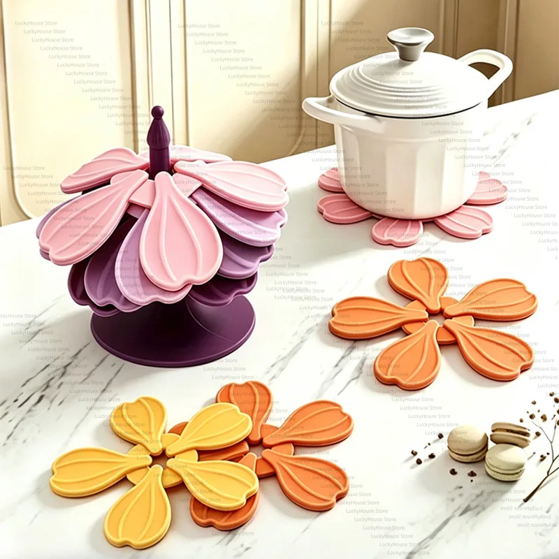 Silicone Heat Resistant Mat Trivet Cup Coaster Bowl Pad Table Placemat for Kitchen Dining Table