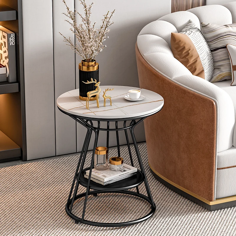 

Round White Coffee Table Small Living Room Metal Designer Dining Coffee Tables Marble Tea Side Mesa Nordic Modern Furniture