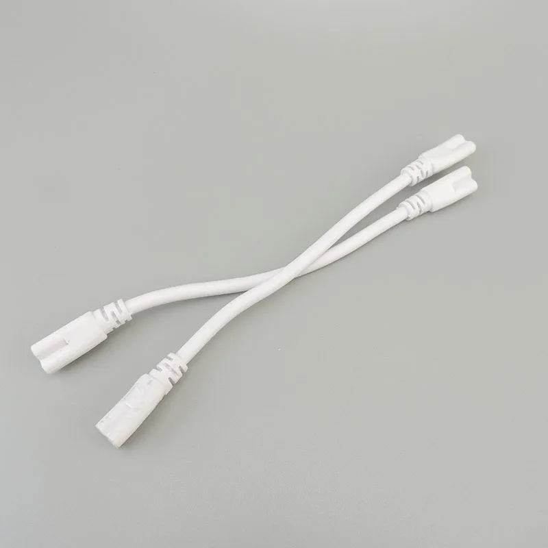 white 1/2/5pcs T4 T5 T8 3 pin LED Tube Connector Two-phase Three-phase Led Lamp Lighting power connector Double-end Cable Wire