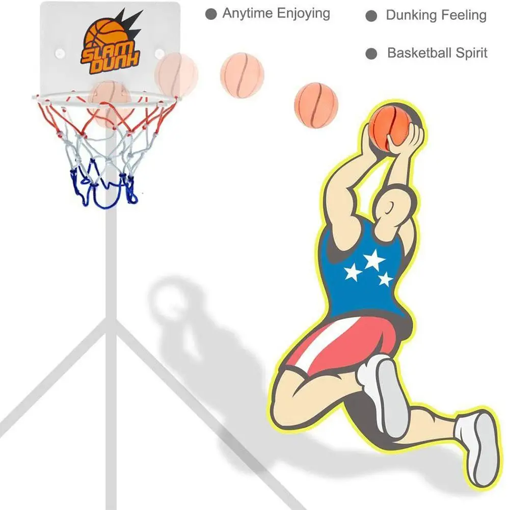 Mini Suction Cup Basketball Hoop Net Red+white+blue Net -color Basket Hoop Powered Basketball Net Basketball Hoop L1y2