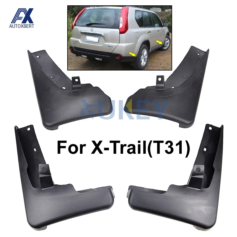 For Nissan X-Trail T31 2008-2013 Xtrail Mud Flap Mudguards Splash Guards  Fender 2009 2010 2011 2012 Set Molded Car Mud Flaps