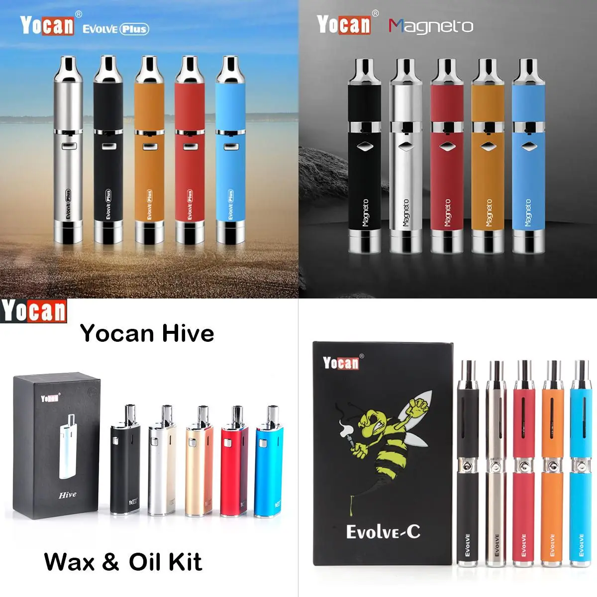Оригинальный Yocan Vape Hive Wax & Oil Evolve Evolve-C Evolve-D Plus XL Pandon Wax Concentrates Dry Herb Vaporizer Pen Kit