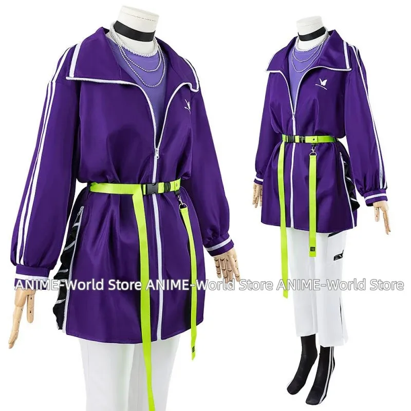 

ff34Paradox Live Kureha Aoi Косплей Костюм Хип-Хоп Витisty Рэпер Виртуальный Идол Одежда для выступлений на сцене Обувь любого размера Парик