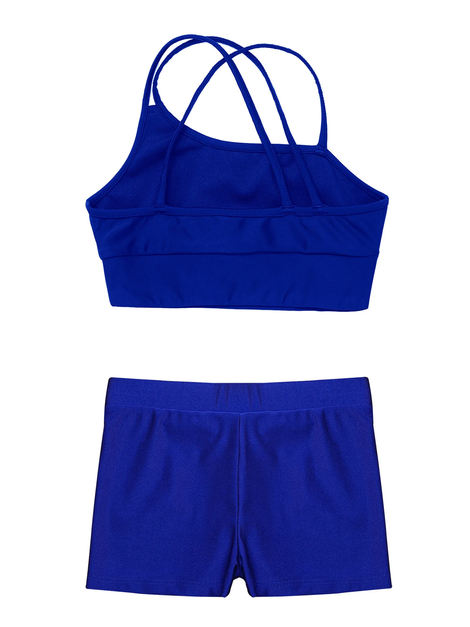 Kids Meisjes Gymnastiek Workout Outfits 2 Stuks Balletdans Sportkleding Set Crop Tank Tops En Shorts Hardloopactivewear