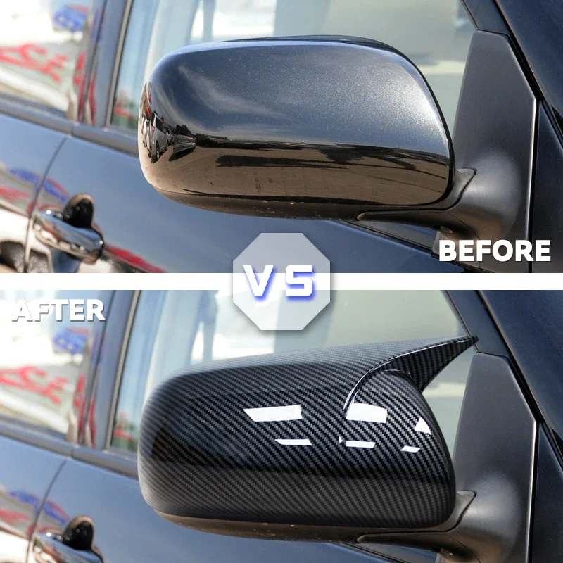 Rearview Side Mirror Covers Caps Toyota Corolla 2007-2013 Vios Yaris Sedan P90 2008-2013 Gloss Black Car Replacement