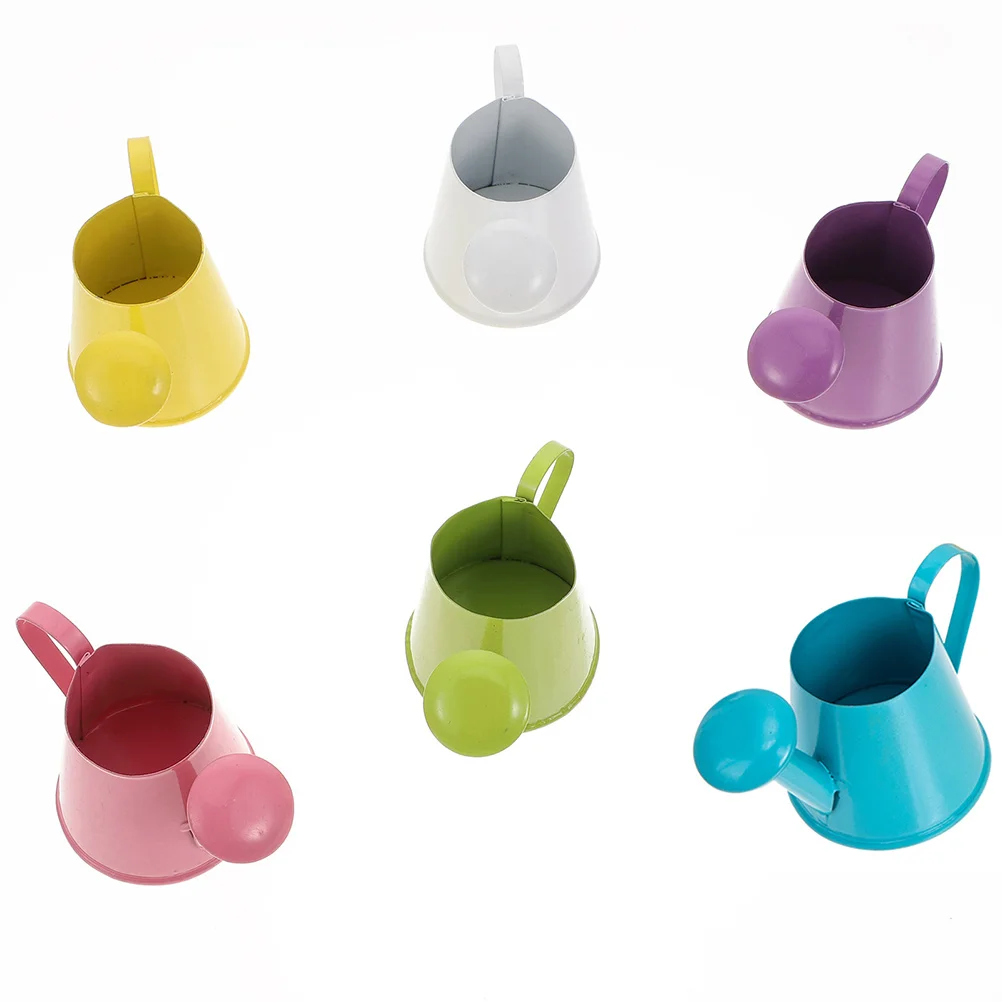 6 Pcs Summer Toys Watering Can Kettle Pots for Indoor Plants Mini Iron Child Perlite