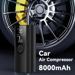 Car Air Compressor  8000mAh Rechargeable 12V 150PSI Electric Cordless Tire Inflator Pump for Motorcycle Bicycle Car Tyre Balls