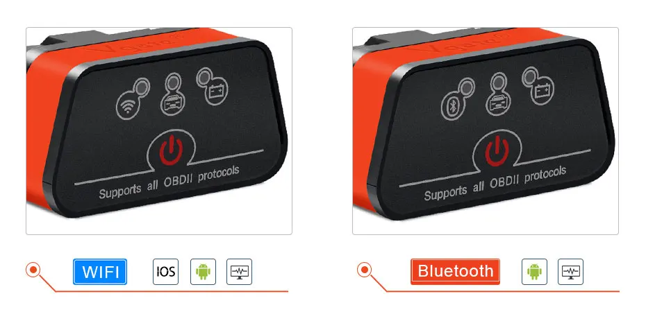 Vgate ICar2 Auto-Diagnosegerät Bluetooth WiFi OBD2 ELM327 V2.2 Scanner Codeleser Diagnose-Tool Verlängerungskabel ODB 2 Auto-Werkzeug – Detail 2