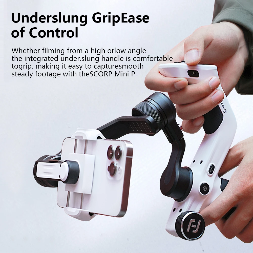 Feiyu Scorp Mini P 3-Axis Gimbal Stabilizer هاتف ذكي محمول مضاد للاهتزاز APP تتبع الأشياء عن بعد Gimbal مع الأسهم