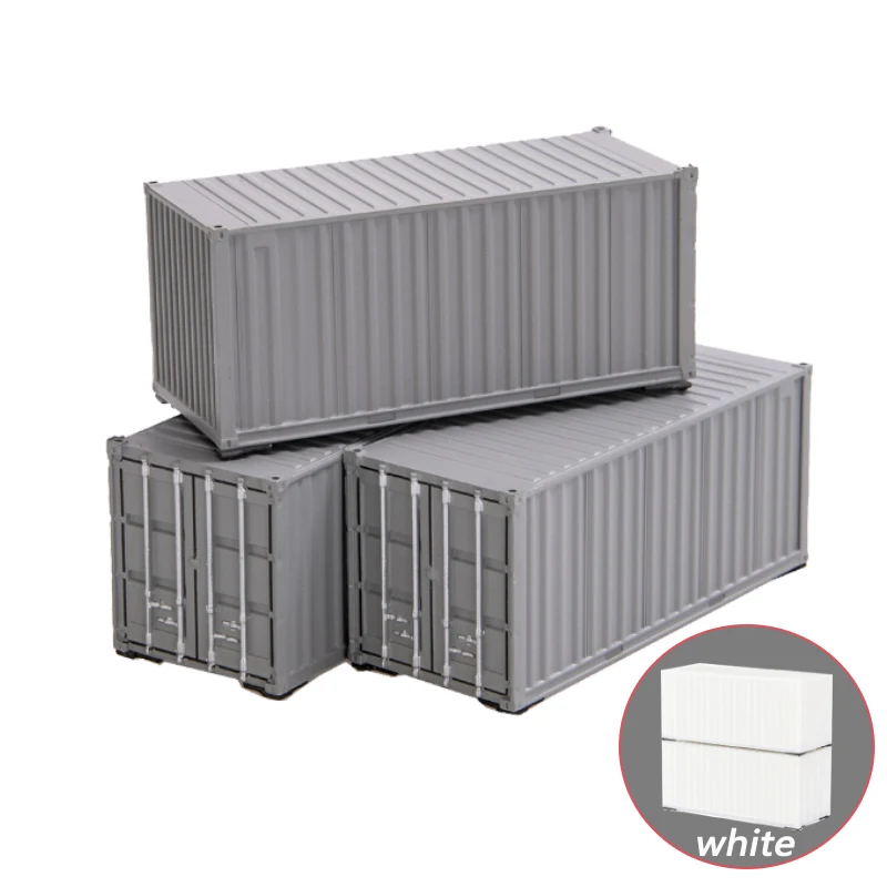 HO 1:87 Scale Container Model 20 Feet Freight Car For Train Railway Scene Layout Diorama Accessories 3/5/10pcs