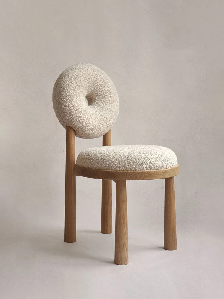 Nordic Designer Makeup Chair Luxury Living Room Furniture Armchair Cashmere Relaxing Chairs Doughnut Backrest Dining Chairs