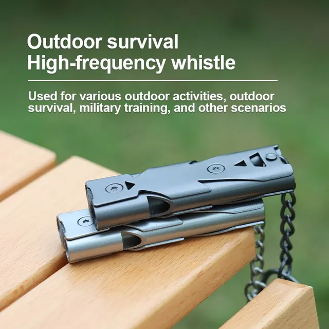 1 szt. Podwójna rura brelok do kluczy z ozdobą wysoki decybel Outdoor Survival gwizdek awaryjny narzędzie kempingowe wielofunkcyjne