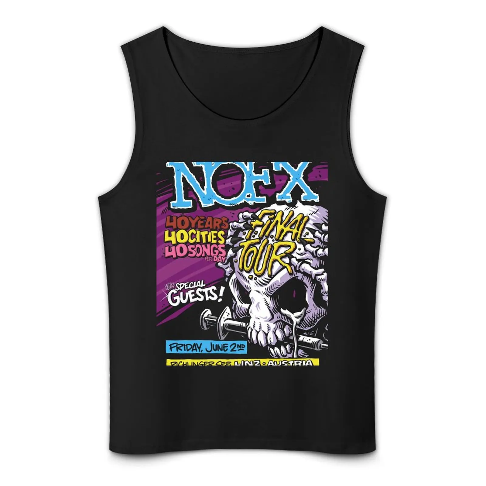 NOFX Final Tour 2023 - Punk Rock Legacy Tank Top Men's gym t-shirt sleeveless vests t-shirt for men Short sleeve