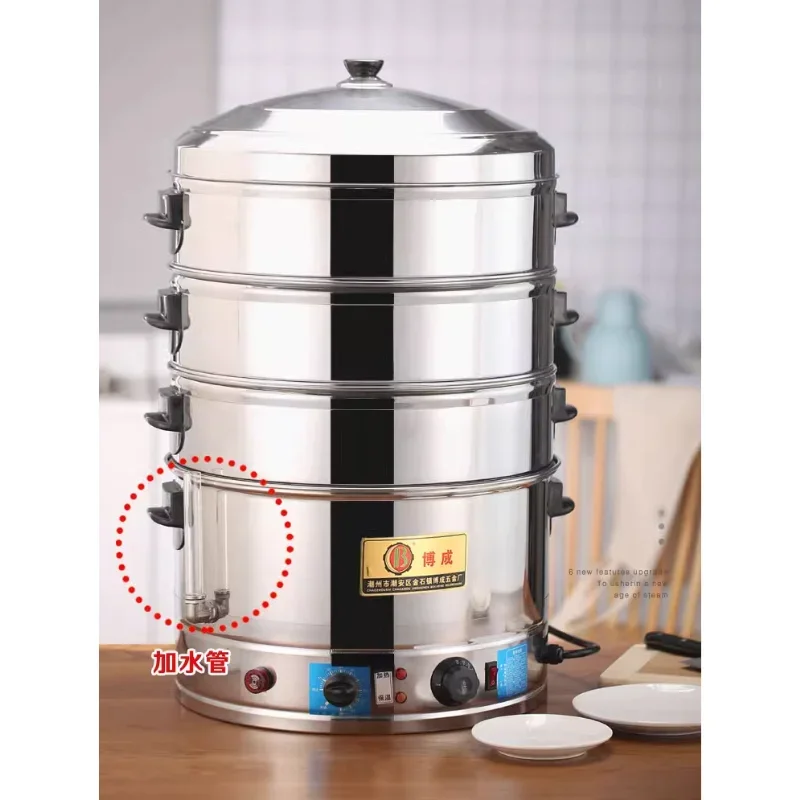 Piroscafo elettrico multifunzionale Piroscafo elettrico automatico commerciale in acciaio inossidabile Nuovo per uso domestico di grande capacità