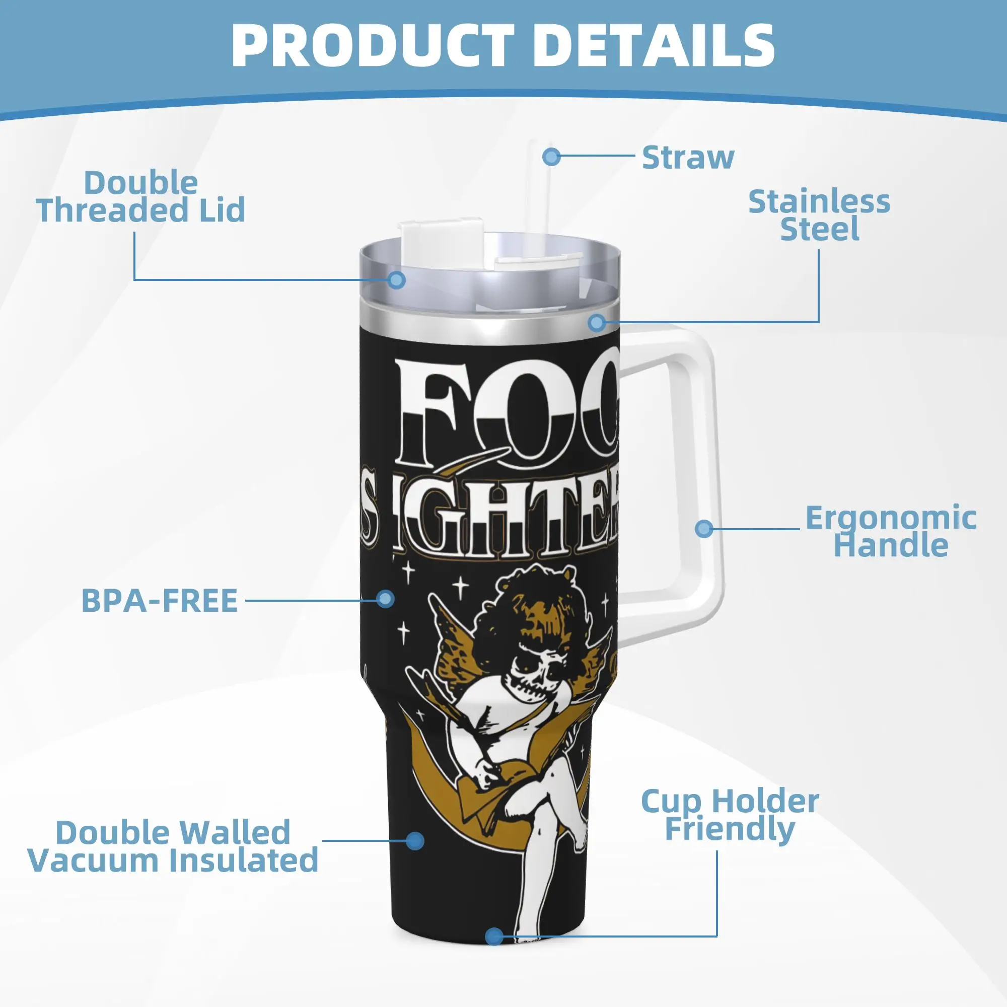 الفولاذ المقاوم للصدأ بهلوان كذبة الفرقة F-المقاتلين القهوة القدح المحمولة أكواب المشروبات الباردة كوب الشاطئ الرسم زجاجة ماء