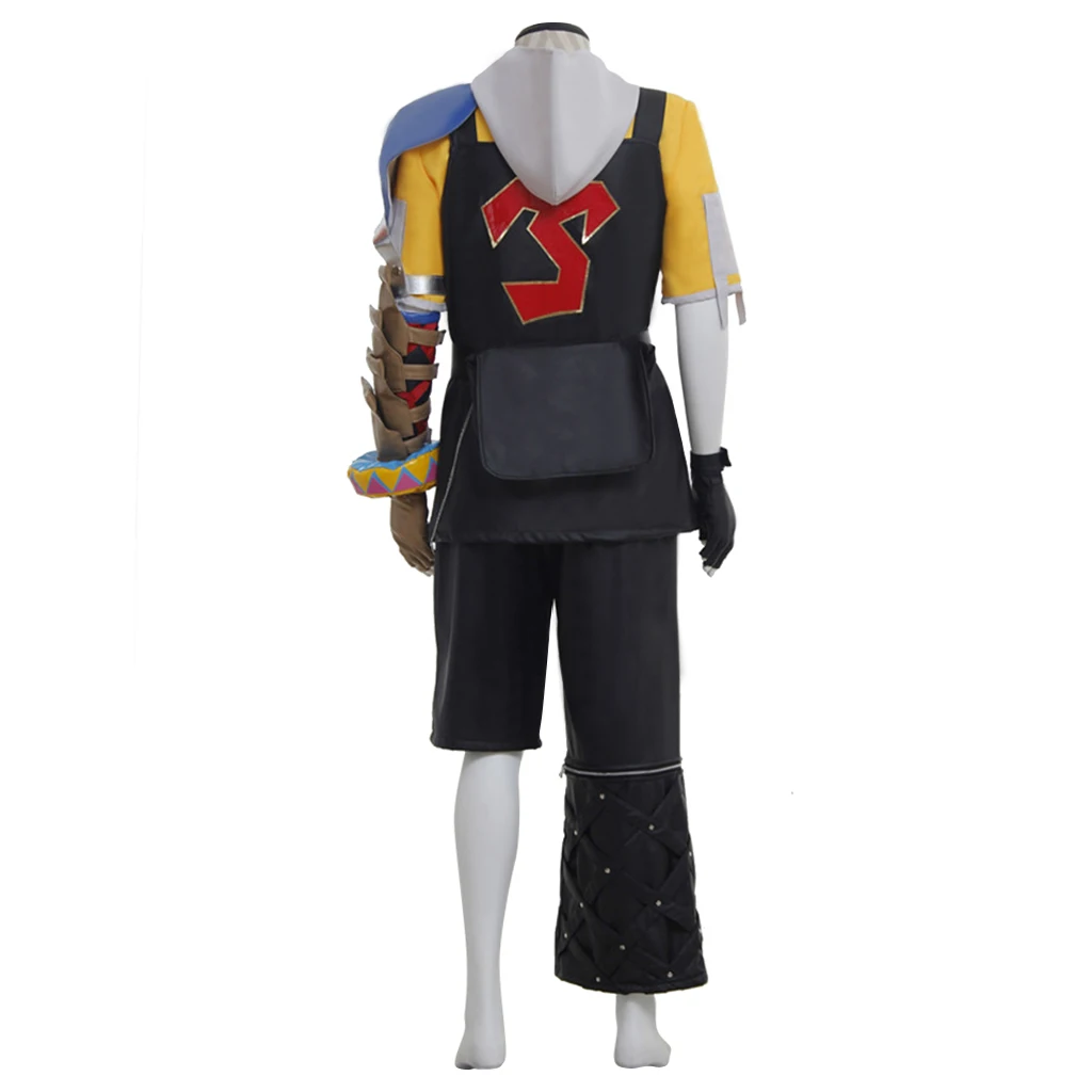 Game  FF X Tidus Cosplay Tee-dus Costume Man's Top Pants Outfit Halloween Party Show Cos Suit