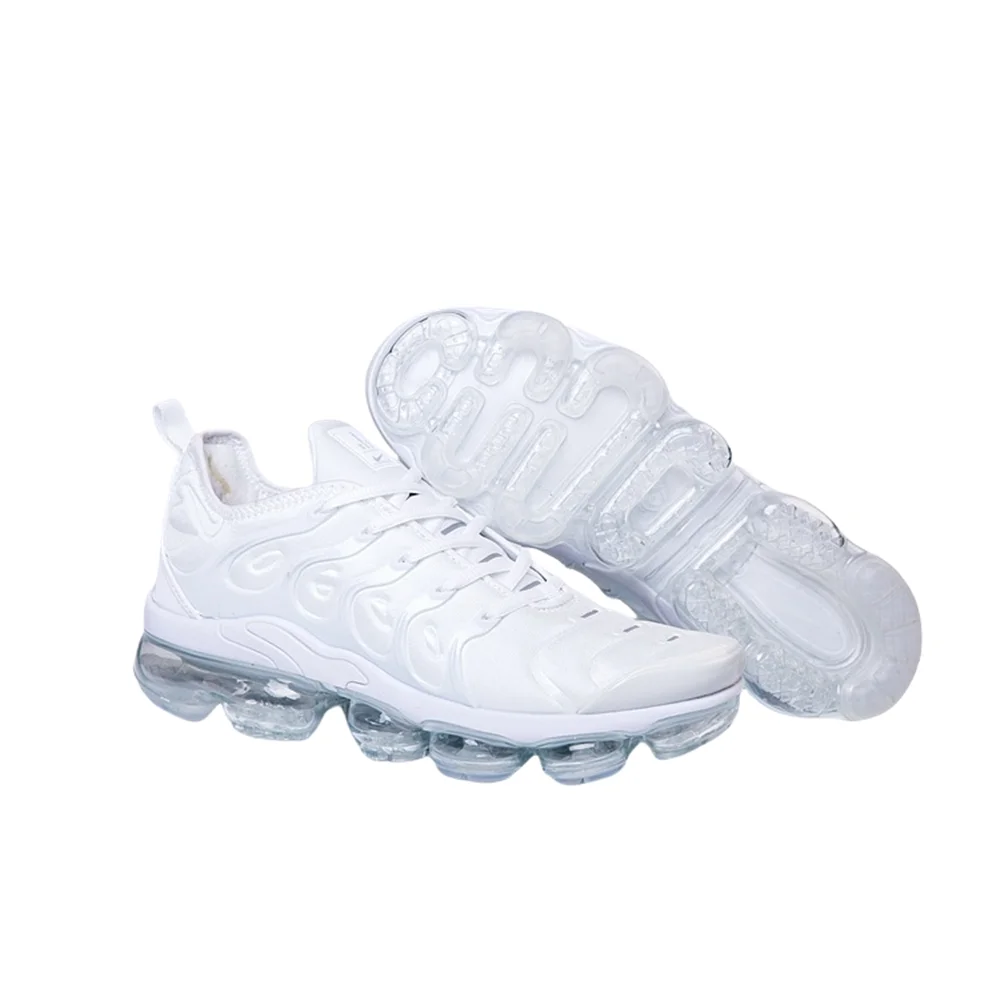 

Nike Air VaporMax Plus Women and Men Shock Absorption Anti-slip Abrasion Resistance Comfort Fabric Running Shoes White Knight