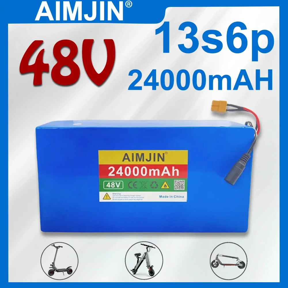 

48V 24ah 13s6p Lithium Battery Pack 48v 24000mAh 2000W Citycoco Motorized Scooter Batteries Built In 50A BMS