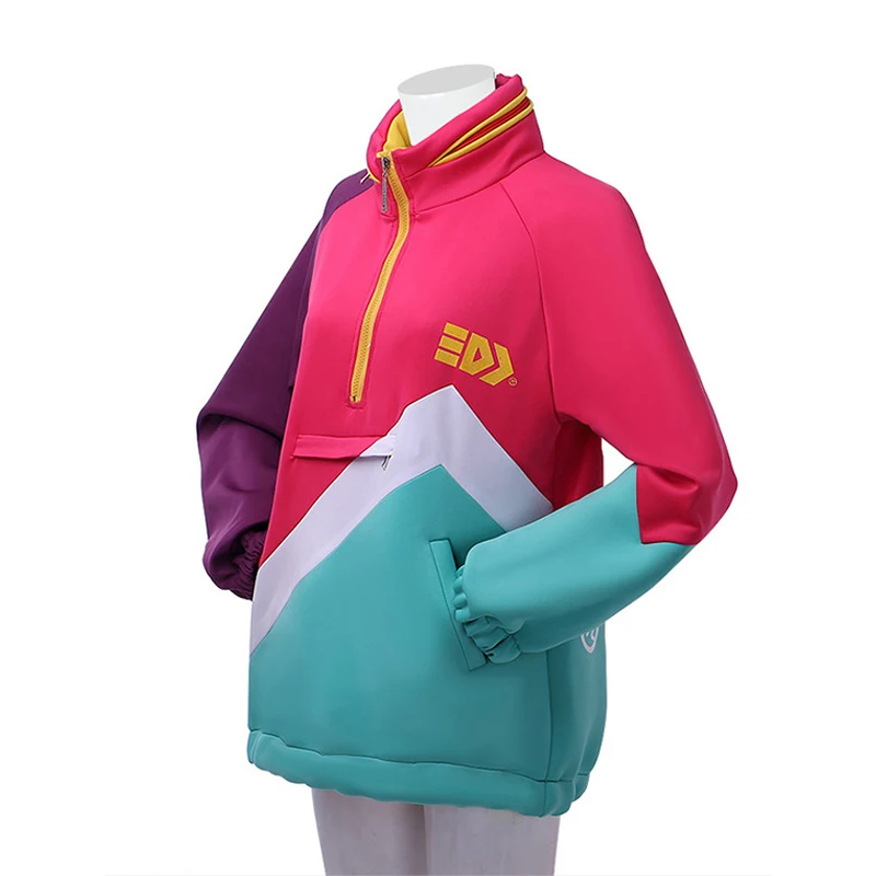 Cosplay Legend Game Splatoon Vintage Cosplay Costume Top Adult Unisex Casual Pullovers Sweatshirt Coat Contrast color Zipper Top