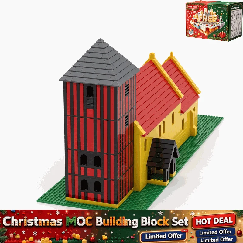 2767PCS Medieval Stone Village Church Model Custom Building Blocks Architecture DIY Assembly Educational Toy Gift For Adult