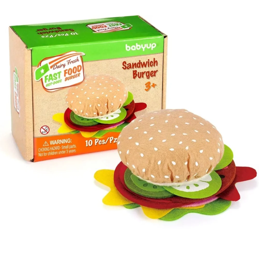 

A Set Plush Material Felt Food Set Portable Storage Creative Children Play Food Interactive DIY Felt Cloth Toy Children's Play