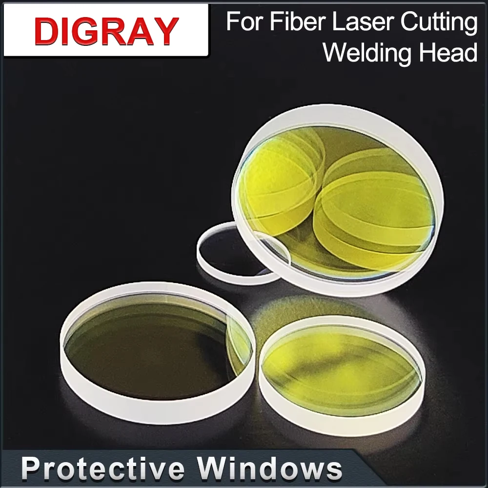 DIGRAY 10Pcs Laser Protective WIndows Hot Sale Size Optical 27.9*4.1 30*5 34*5 37*7 1064nm Quartz Fused Silica for Laser Head