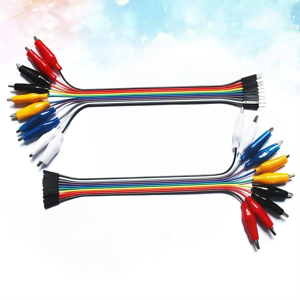

Test 24Mm Alligator Clip 20Cm Pure Copper Jumper Wires For Breadboard Prototyping Separable Male Female Cable Kit