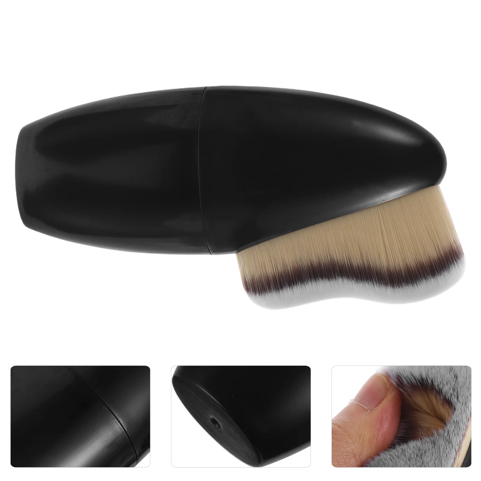 فرشاة كريم أساس بدون خياطة، فرشاة مكياج لبودرة الوجه ذات شعر ناعم وكثيف لوضع الكريمة، مكياج برونزي للنساء