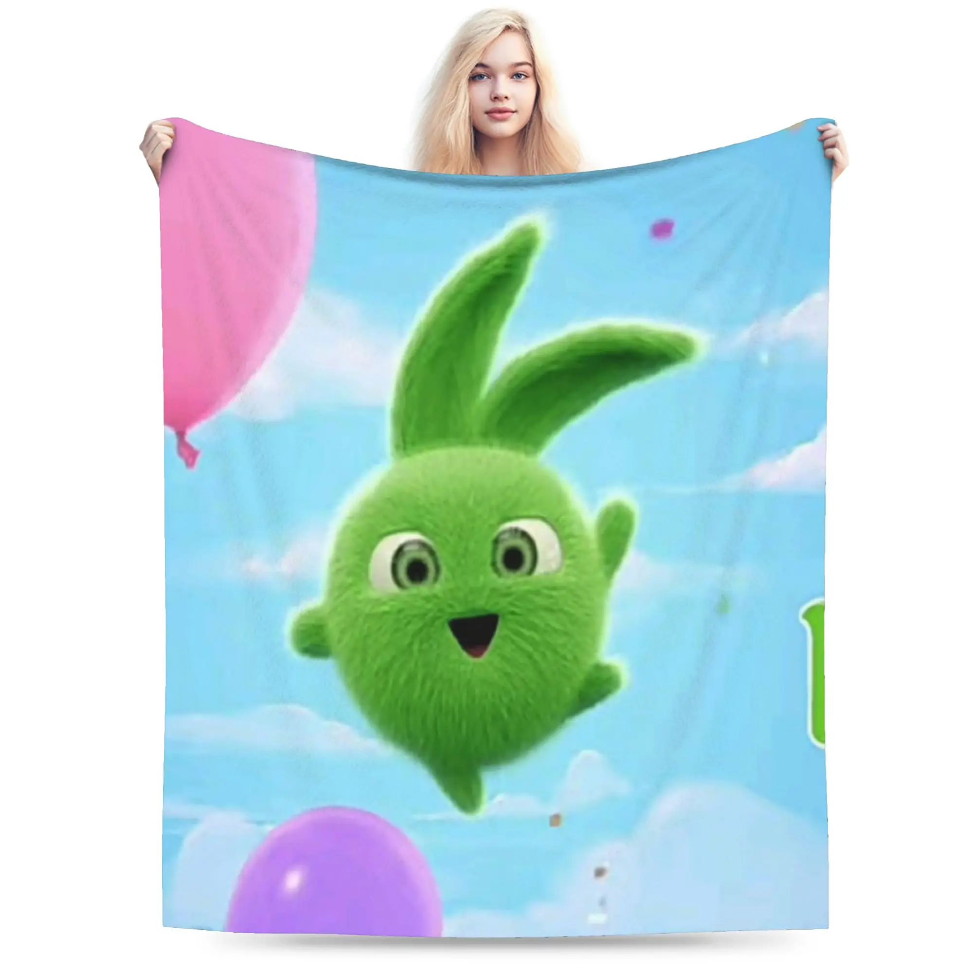 Comfortable Sunnys Bunnies cartoon Blanket Merch Home Decorative  Throw Blanket Super Warm Fleece for Outdoor