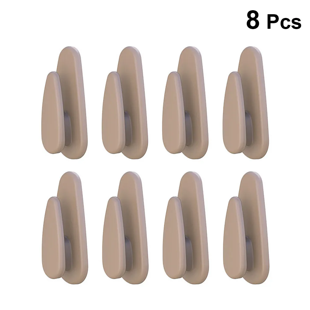 8Pcs Car Mount Multi-Function Self-Adhesive Hooks for Keys Cables Earphones Garbage Bags Work Permits Dashboard Organizer Car