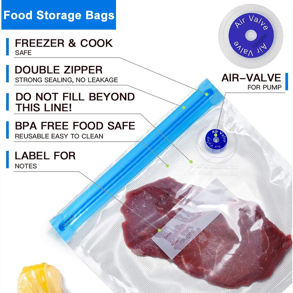 Food Vacuum Bags Vacuum Bags Reusable Vacuum Packaging Free Vacuum Zipper Bags Vacuum Sealer Bags BPA Food Fresh Storage Bag image 2