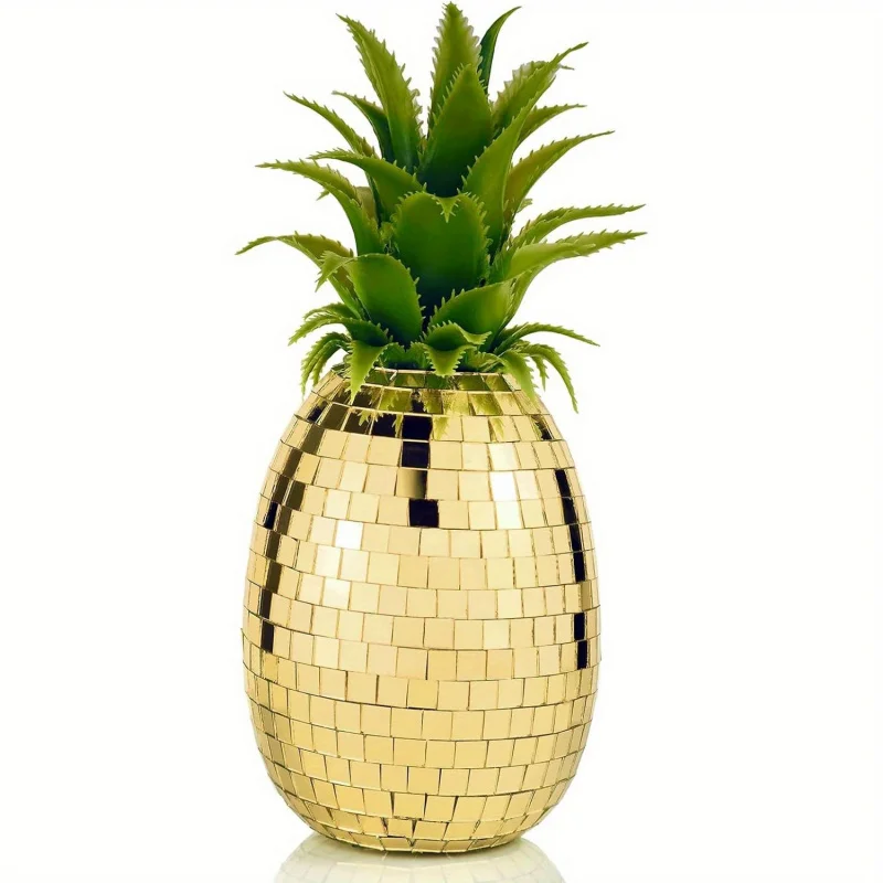 

Disco Pineapple Mirror Ball Reflecting Pineapple Decorative Piece Simulating Fruits for Party Table Decoration