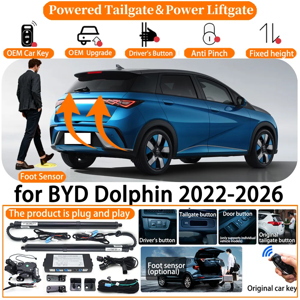 Smart Powered Tailgate system for BYD Dolphin 2022-2026 Automatic Electric Power Tailgate Tail Gate Lift Rear Trunk Opener kit