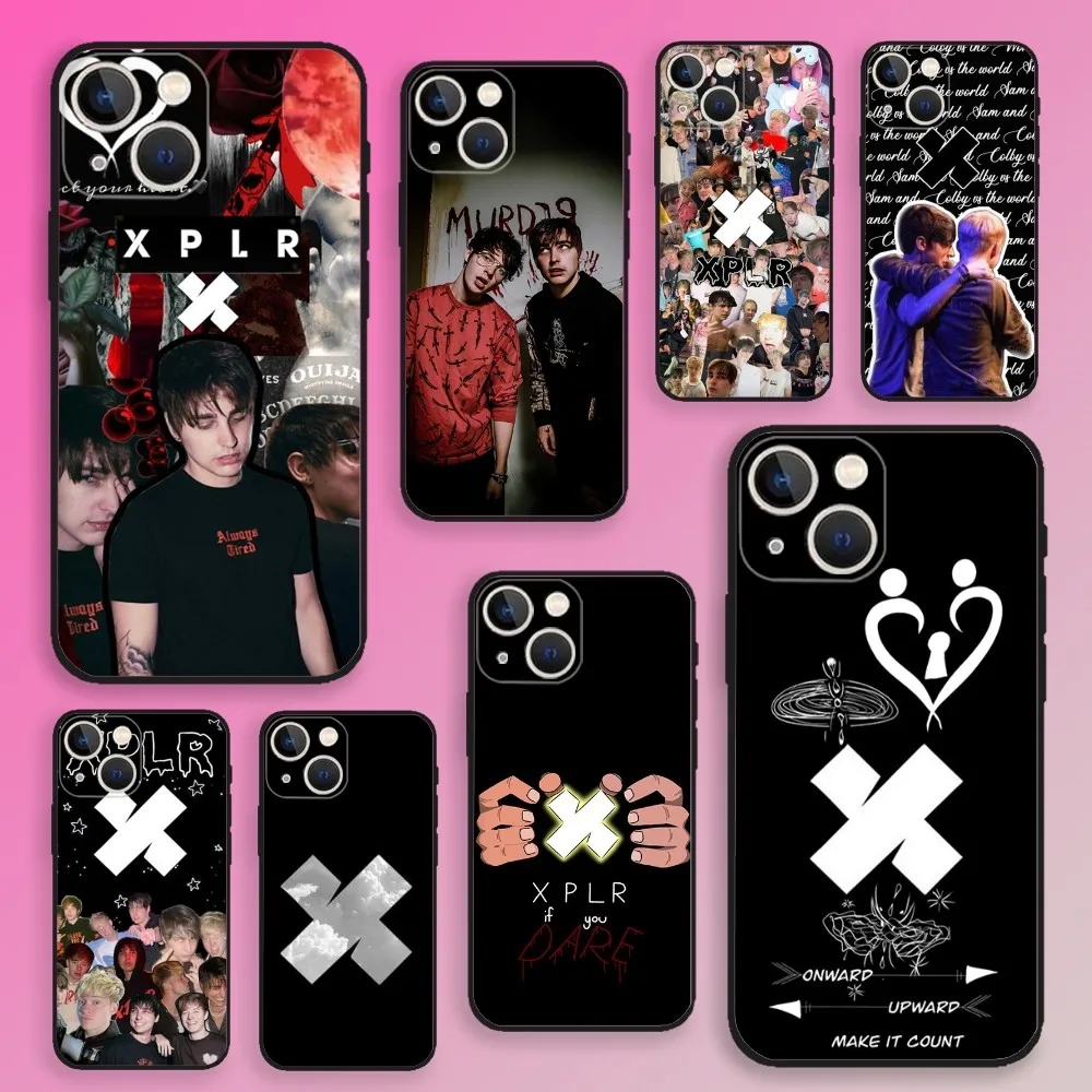 

Sam and Colby XPLR Phone Case For iPhone 16,15,14,13,12,11,Plus,Pro Max,XS,X,XR,SE,Mini,8,7 Soft Silicone Black Cover