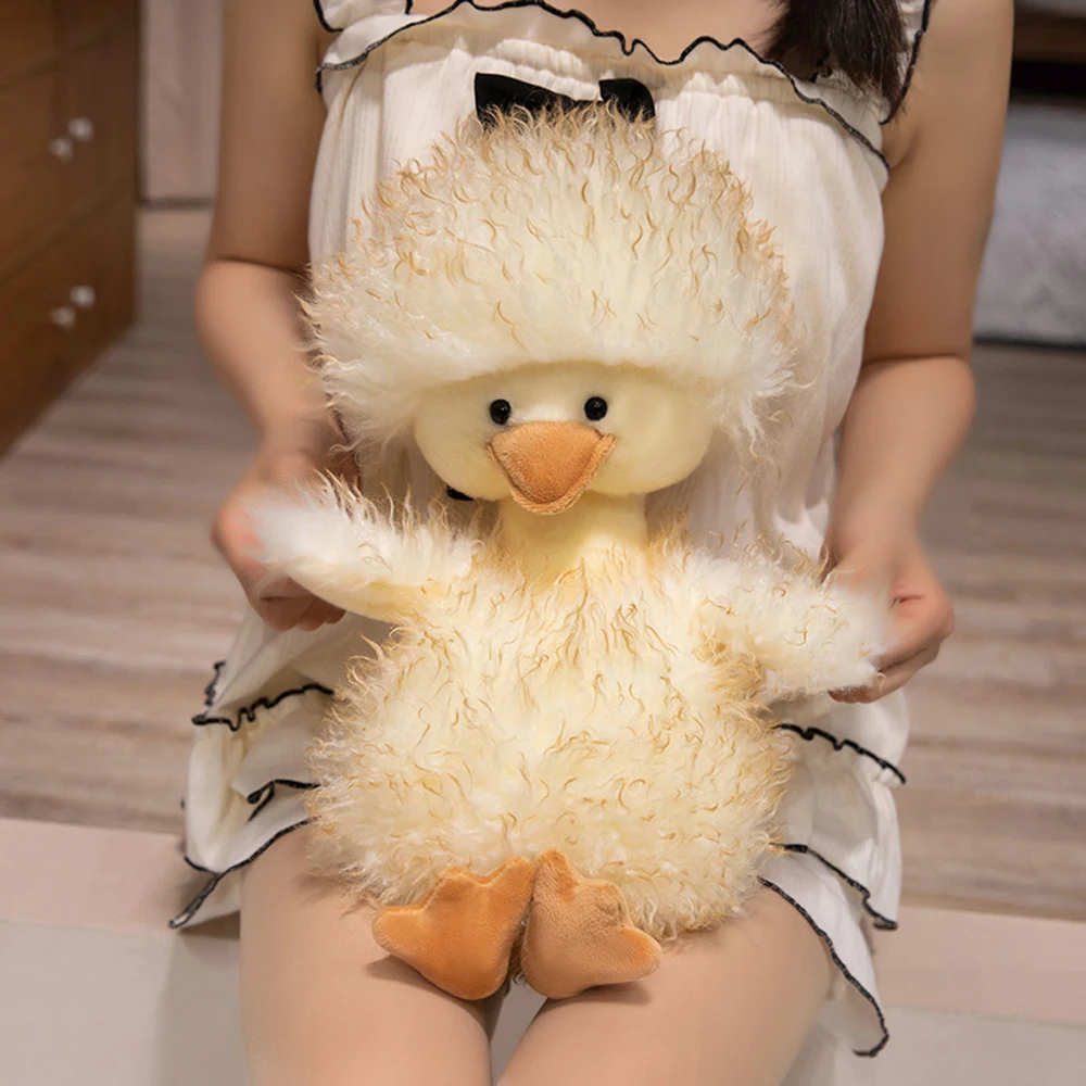 Kawaii anatra gialla farcito animale da fattoria carino rosa anatroccolo peluche realistico anatra kaki bambole morbide giorno di pasqua regalo per bambino