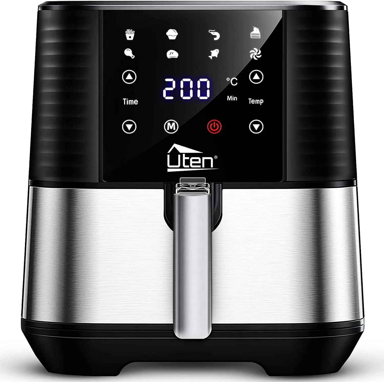 

5.5L Air Fryer, Electric Oilless Cooker with LED Digital Touchscreen, 7 in 1 Hot Oven Cooker, 6 Quart Large Stainless Steel Non-