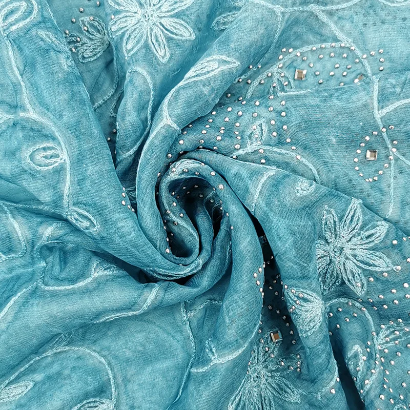 EBAY Sciarpa di seta con punta chiusa e strass ricamati in seta artificiale nuova primavera