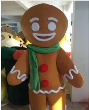 New Adult Halloween Character Hot Gingerbread Man Doll Christmas Dress Full Body Props Outfit Mascot Costume