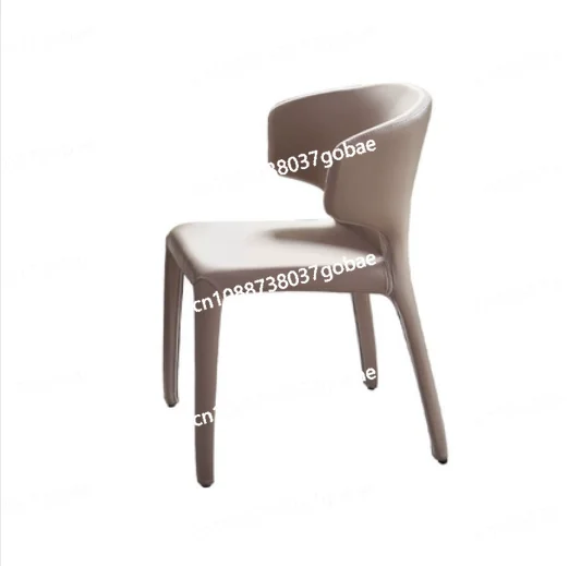 Nordic Minimalism Leather Dining Chair Modern Simple Home Italian Design Makeup Negotiation Leisure Chair