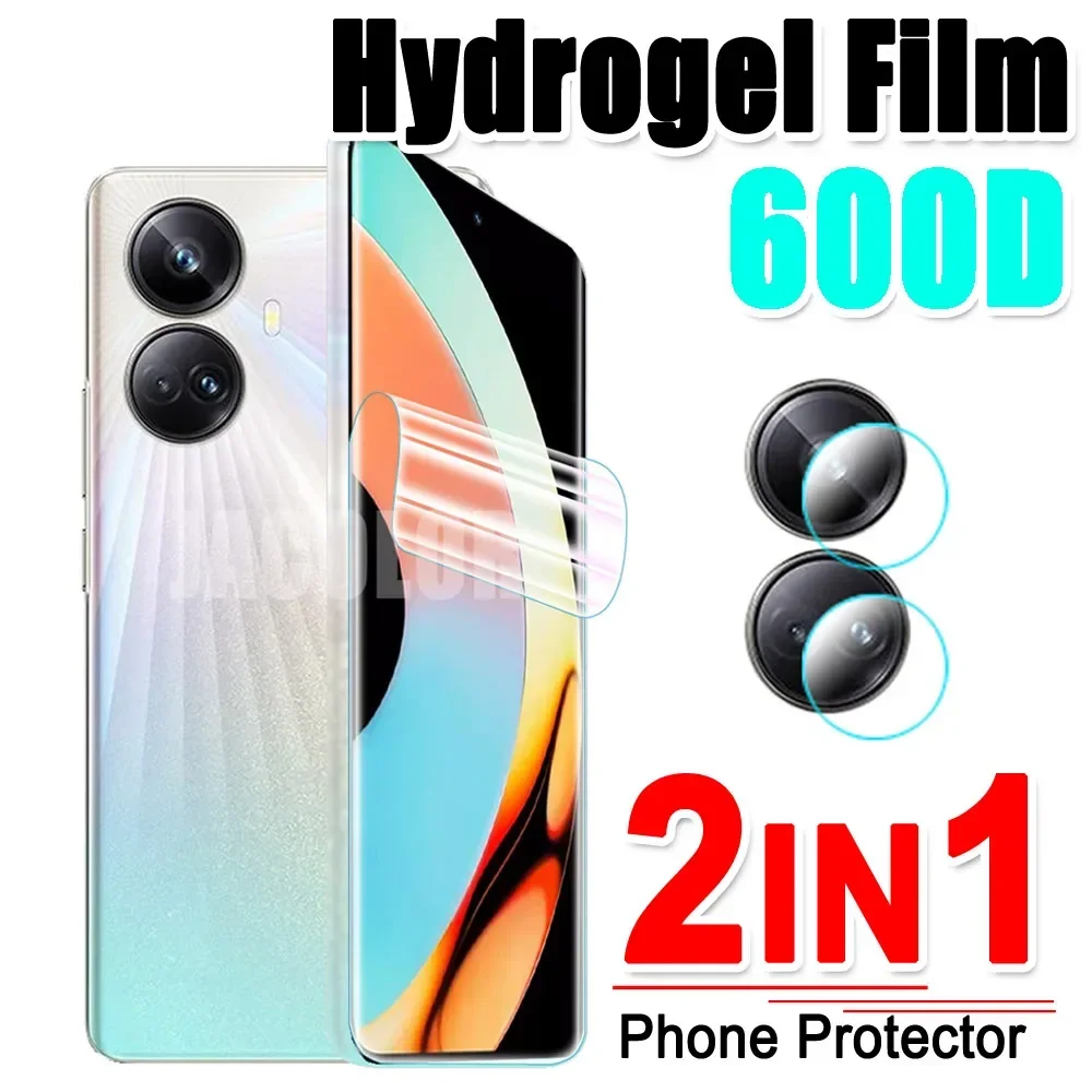 2in1 Full Cover Hydrogel Film For Oppo Realme 10 9 8 7 Pro Plus Opo Oppa Raelme 10Pro 9Pro 8Pro 7Pro Screen Protector Water 600D