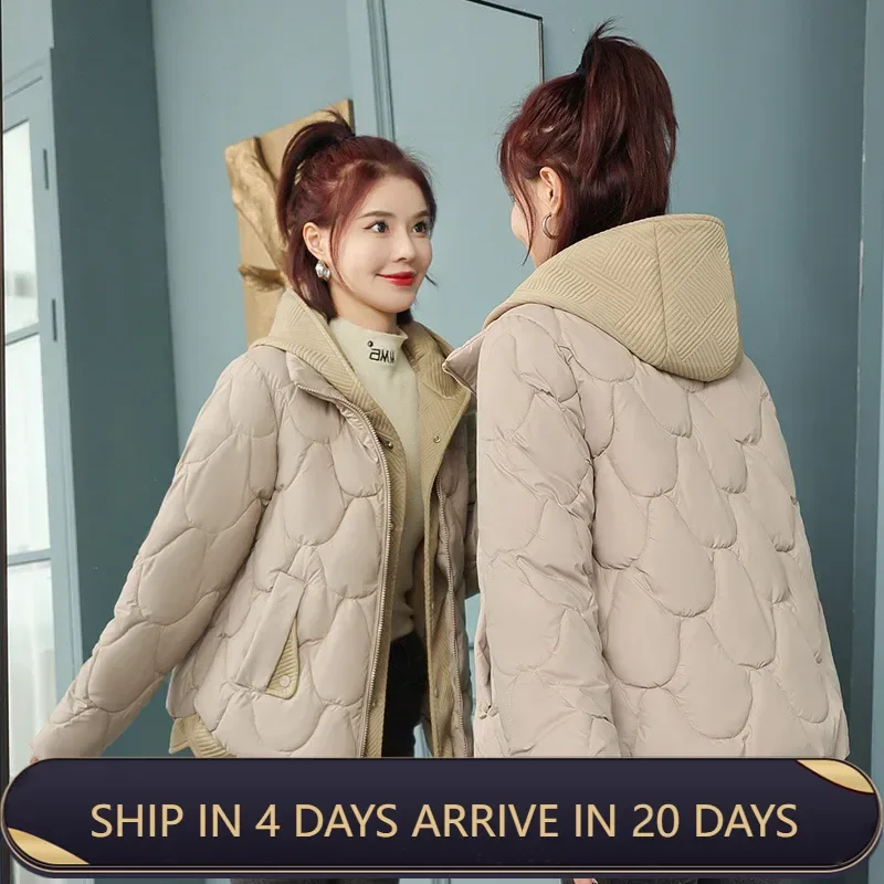 2024 Winter New Women's Korean Version Of The Hooded Thickened Warm Bread Coat Down Cotton Coat Cotton Jacket Female