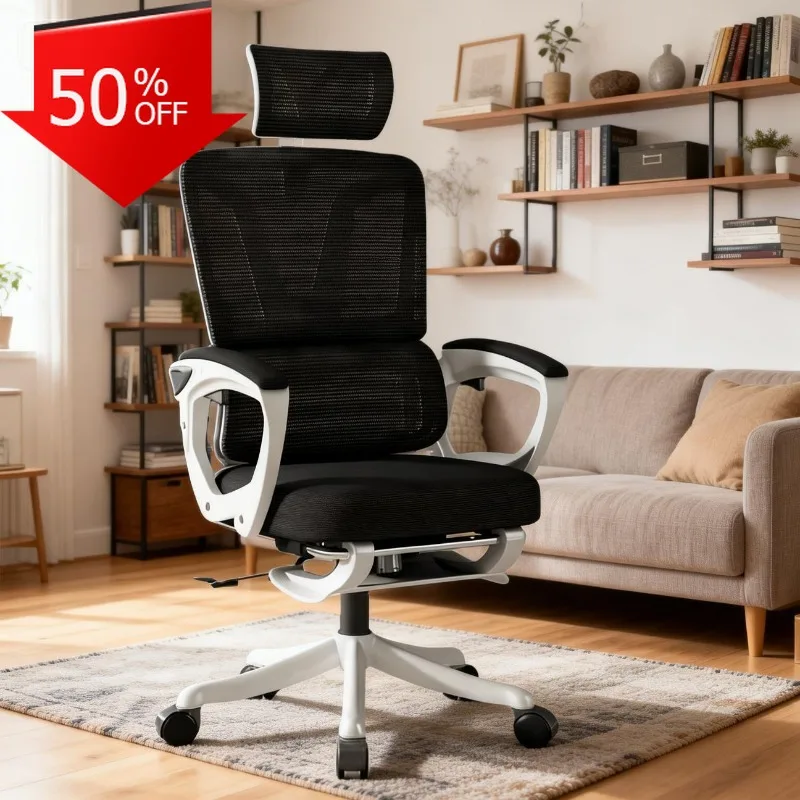 

Эргономичное офисное кресло, регулируемая откидная поясничная поддержка, подголовник, сетчатый компьютерный стол, игровой стул, мебель для домашнего офиса Silla