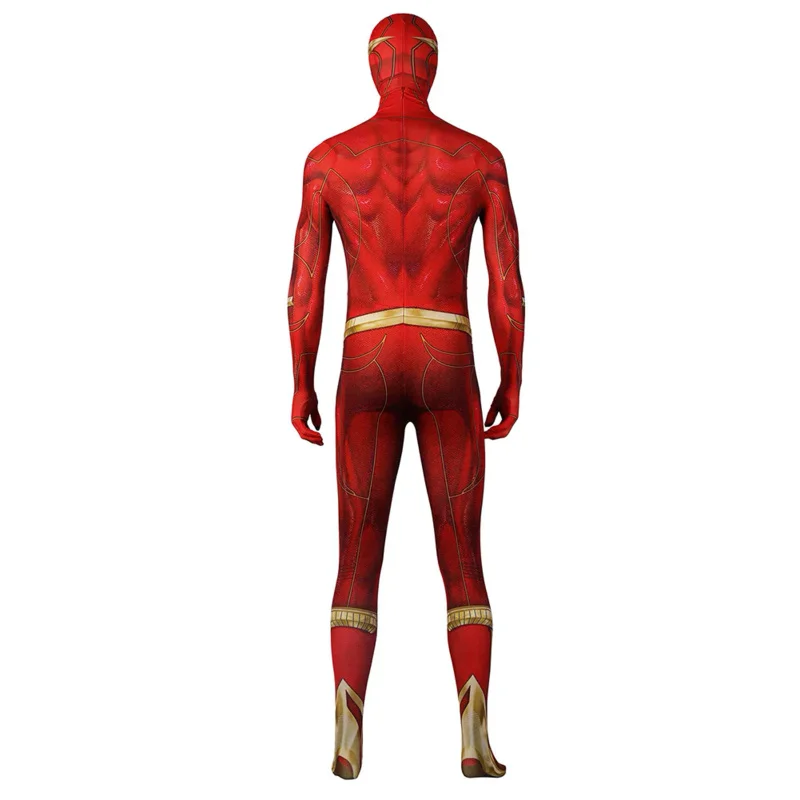 Mono de Cosplay de Flash Barry Allen para niños y adultos, máscaras, equipo de cabeza, disfraces de fiesta de Carnaval de Halloween, traje de juego de rol